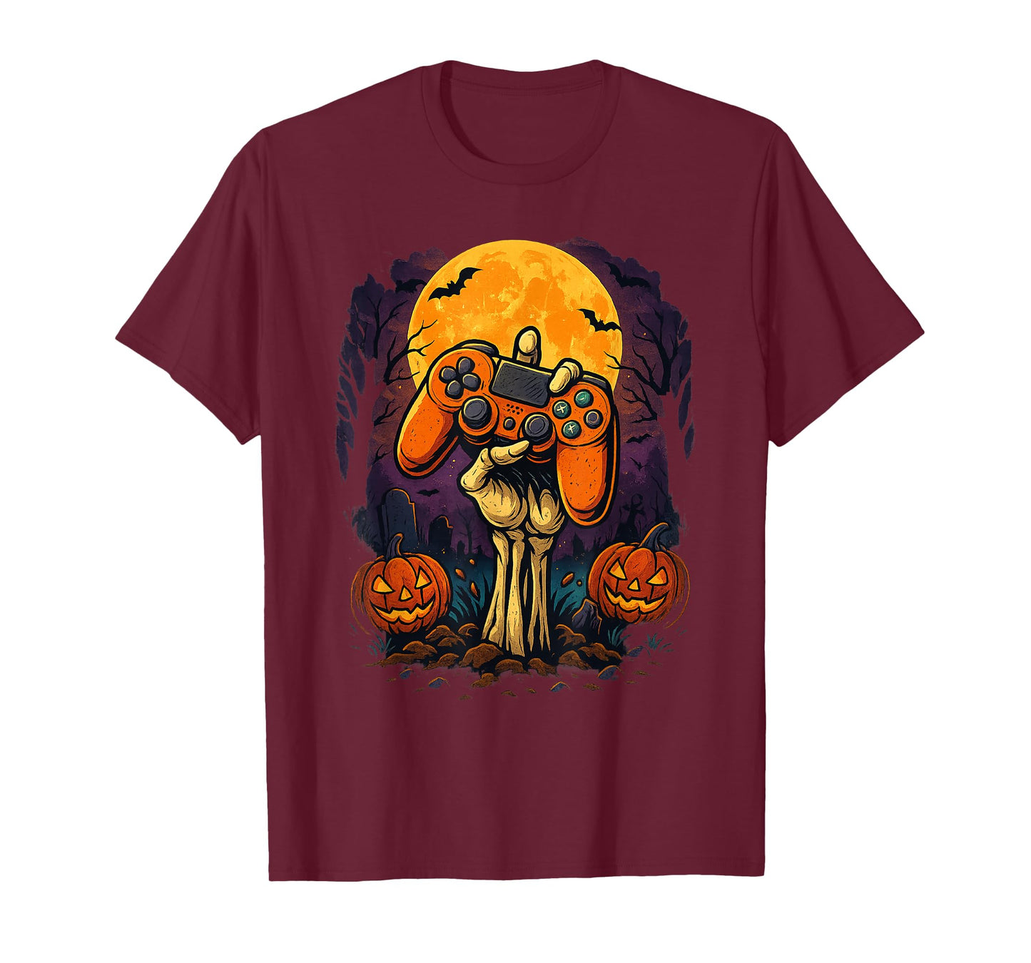 Halloween Skeleton Gamer Video Gaming Controller Boys Kids T-Shirt