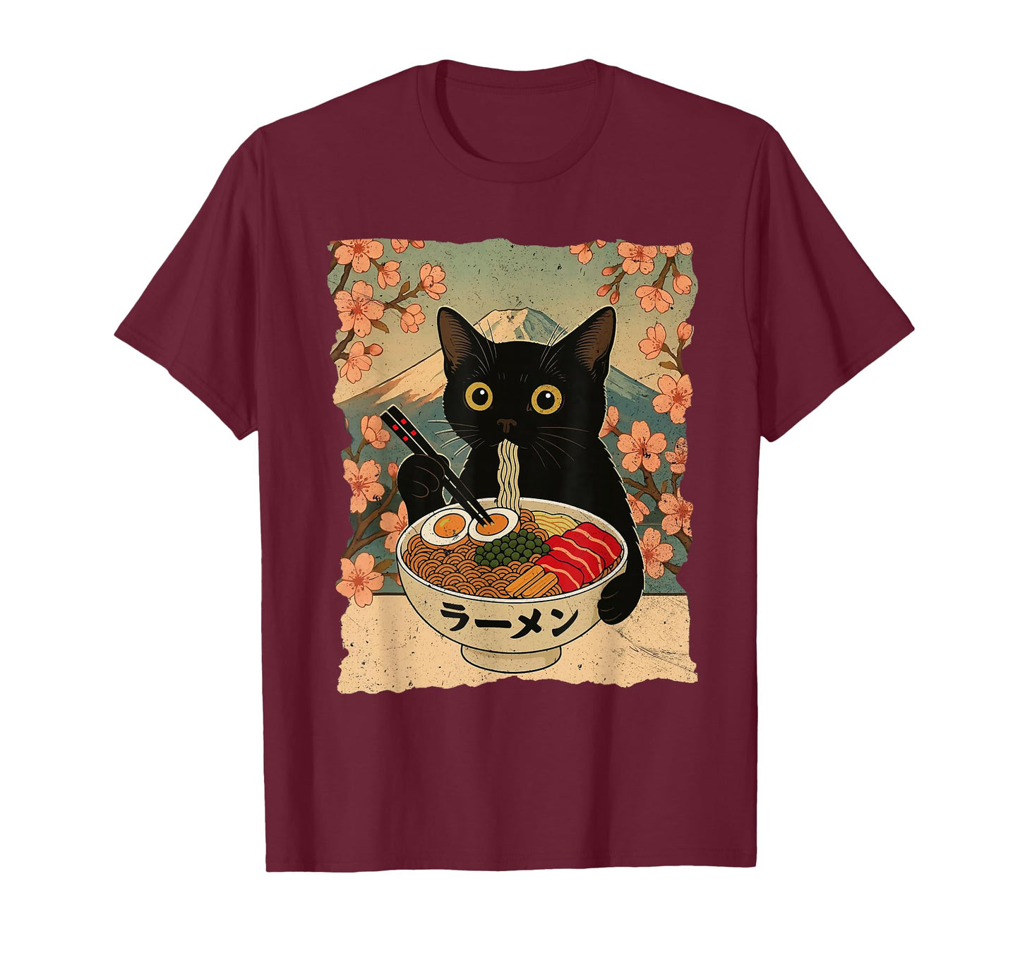 Anime Cat Ramen Japanese Funny Cat Graphic Tees Anime Gifts T-Shirt