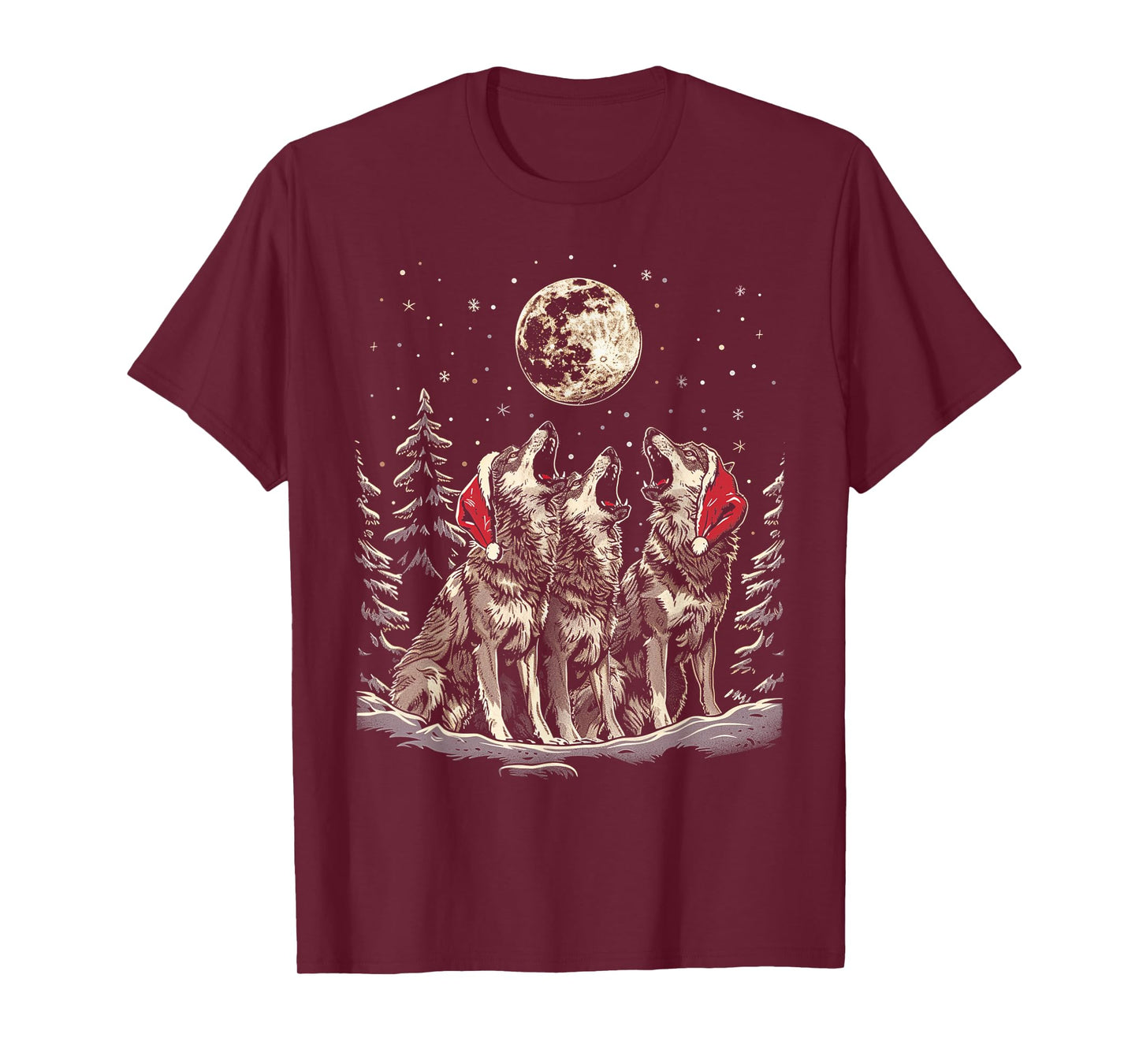 Wolf - Funny Merry Christmas Santa Matching Family Holiday T-Shirt
