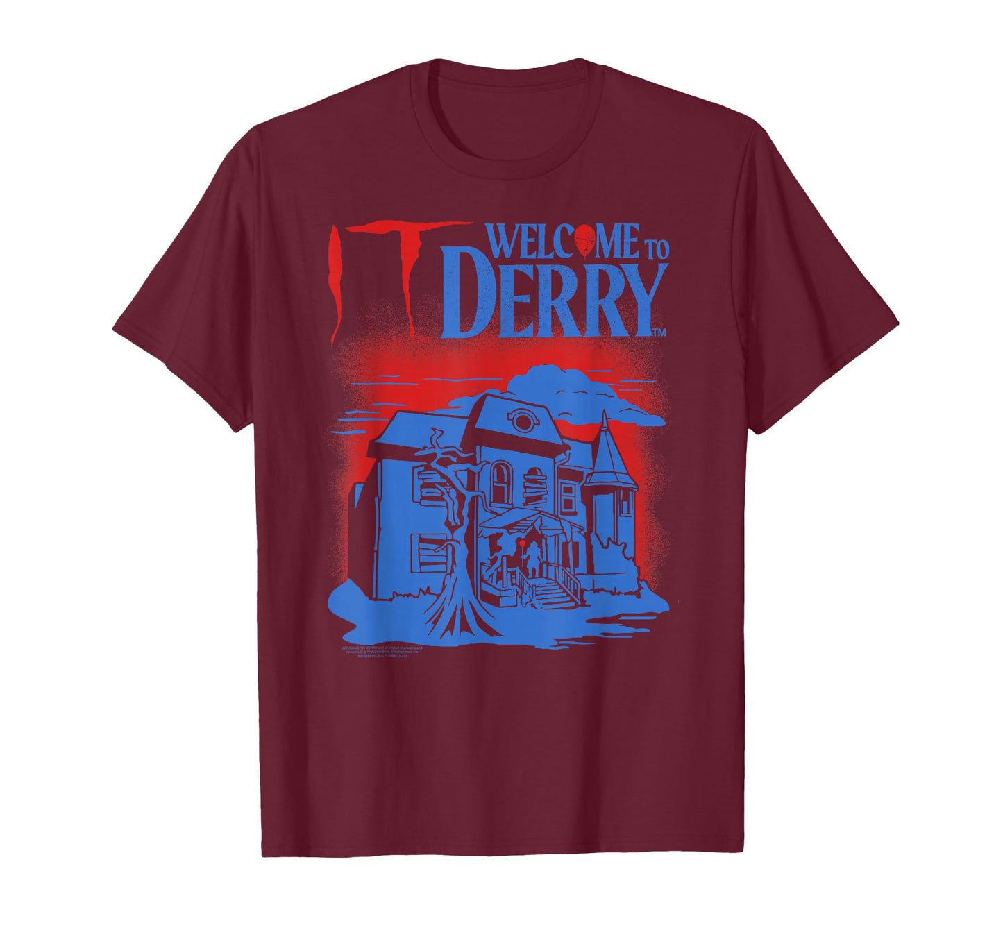 IT: Welcome to Derry Haunted House with Logo Horror TV Show T-Shirt