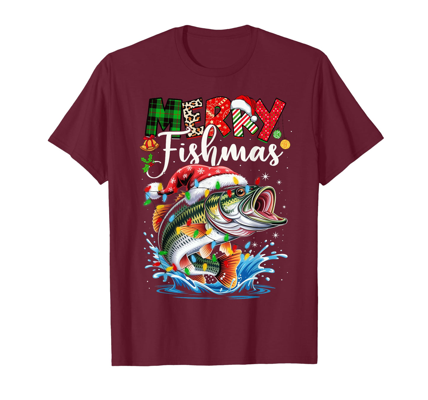 Merry Fishmas Fish Fishing Merry Xmas Christmas Men Women T-Shirt