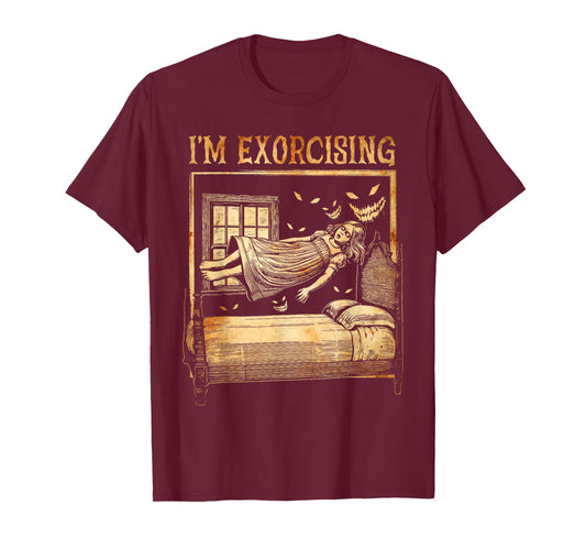 Halloween Fitness Horror Ghost I'm Exorcising Funny Gym T-Shirt