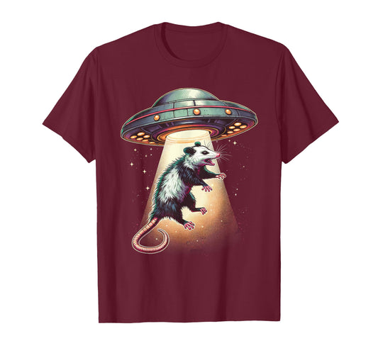 Opossum Funny Alien Abduction UFO Meme Possum Graphic T-Shirt