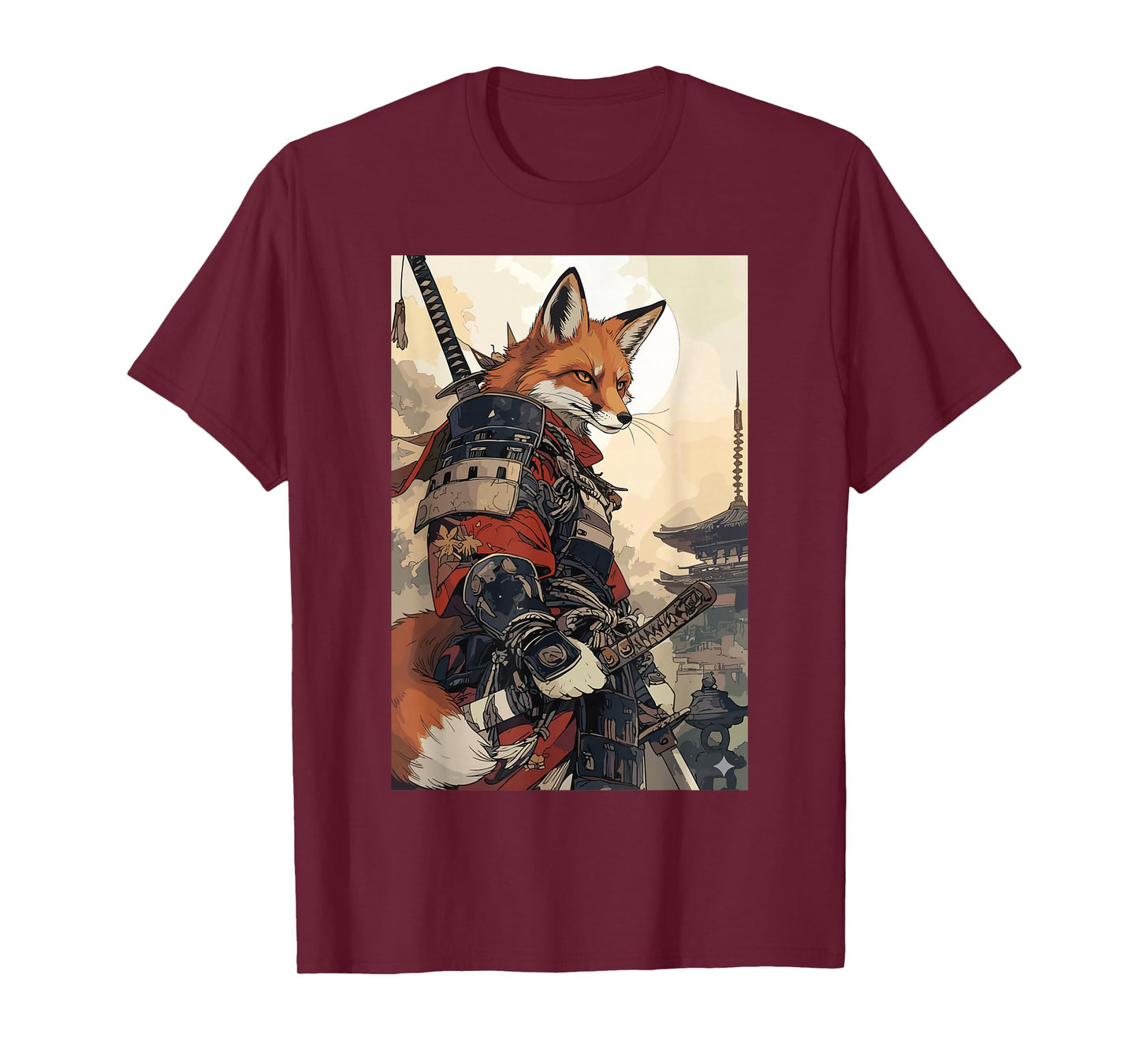 Samurai Fox Shirts for Women Men Vintage Graphic Japanese T-Shirt