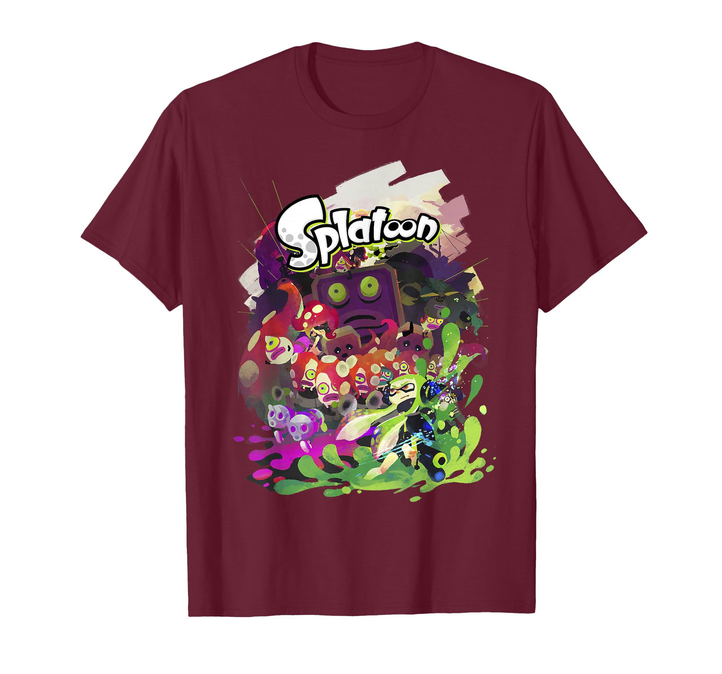 Splatoon Abstract Painted Logo Portrait T-Shirt
