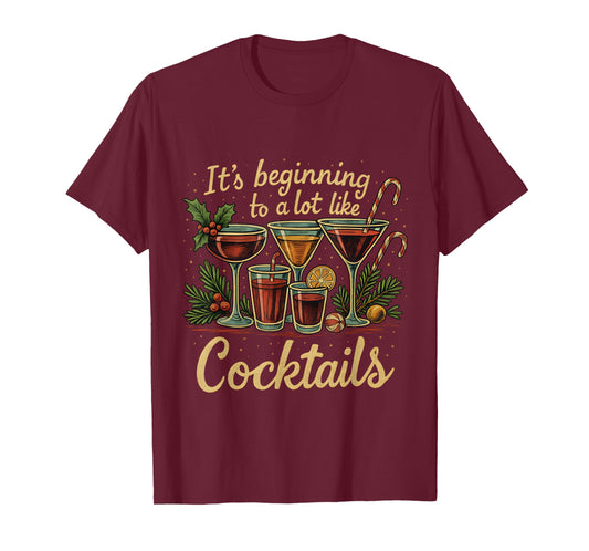 Holiday Cocktails Funny Christmas Drink Lover T-Shirt