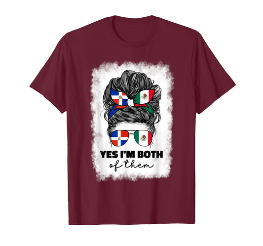 Half Mexican And Dominican Mexico Dominicana Flag Girl Girls T-Shirt