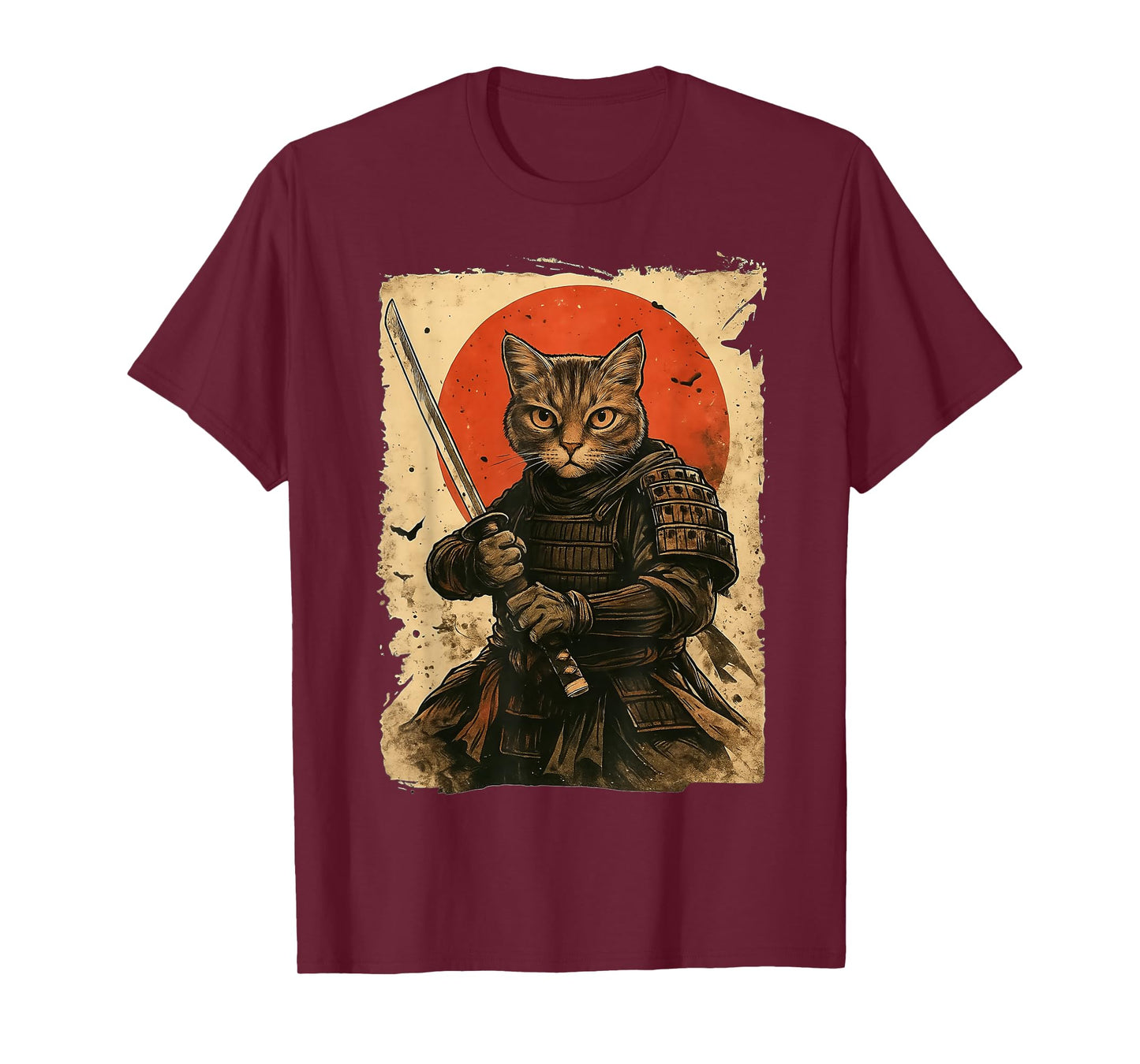 Cat Samurai Vintage Japanese Warrior T-Shirt