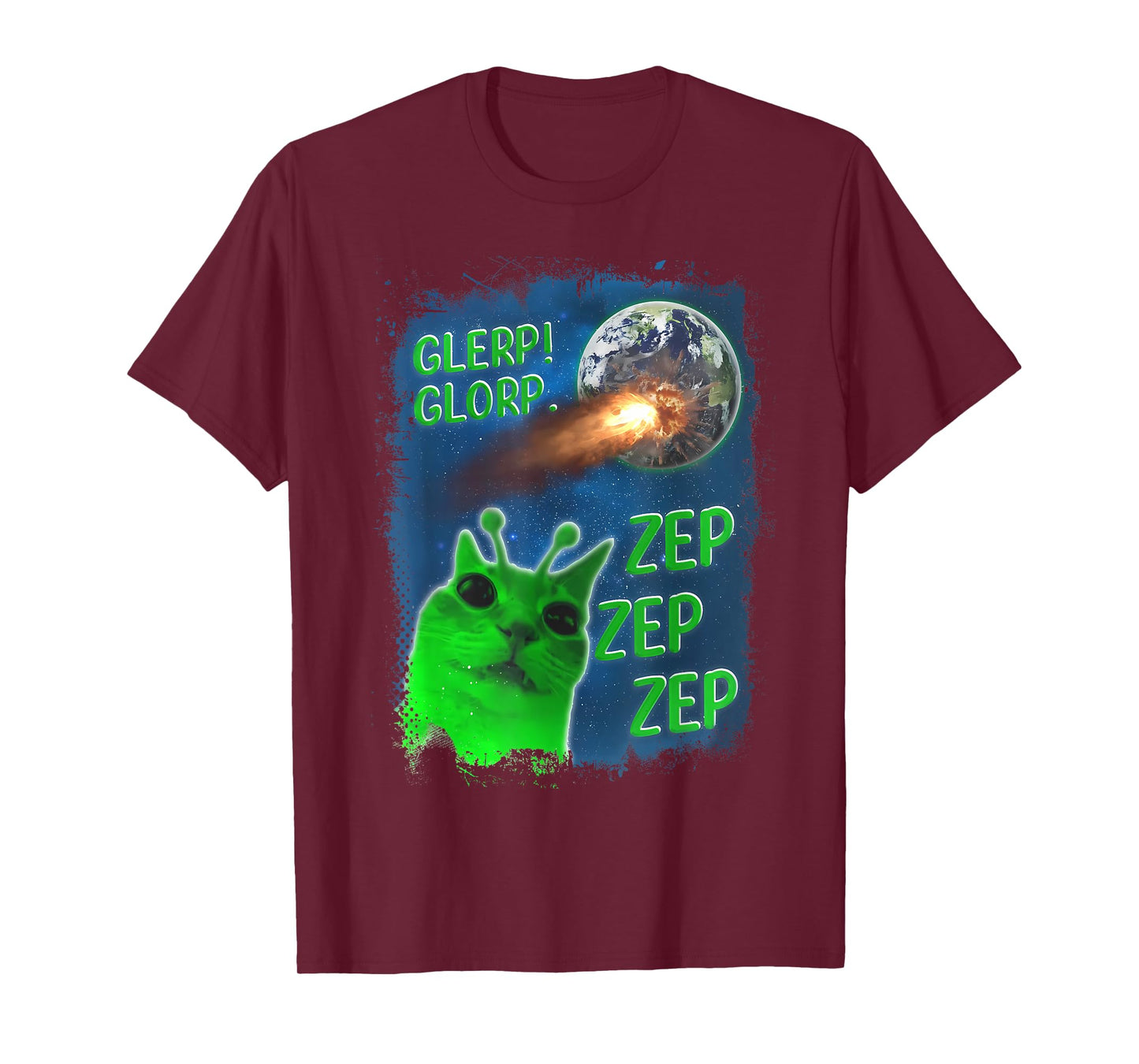 Glerp Glorp Funny Alien Cat Dank Meme Brainrot T-Shirt