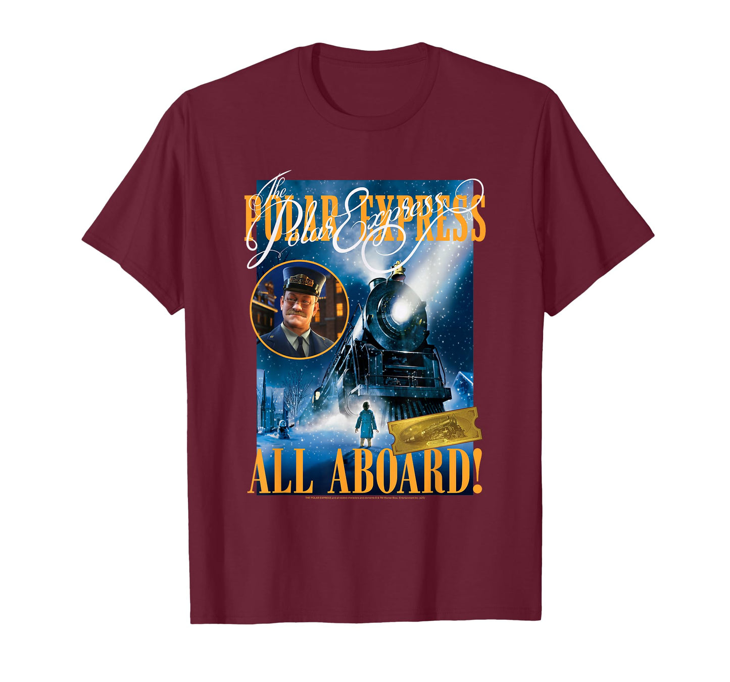 Polar Express All Aboard Collage Christmas Holiday T-Shirt