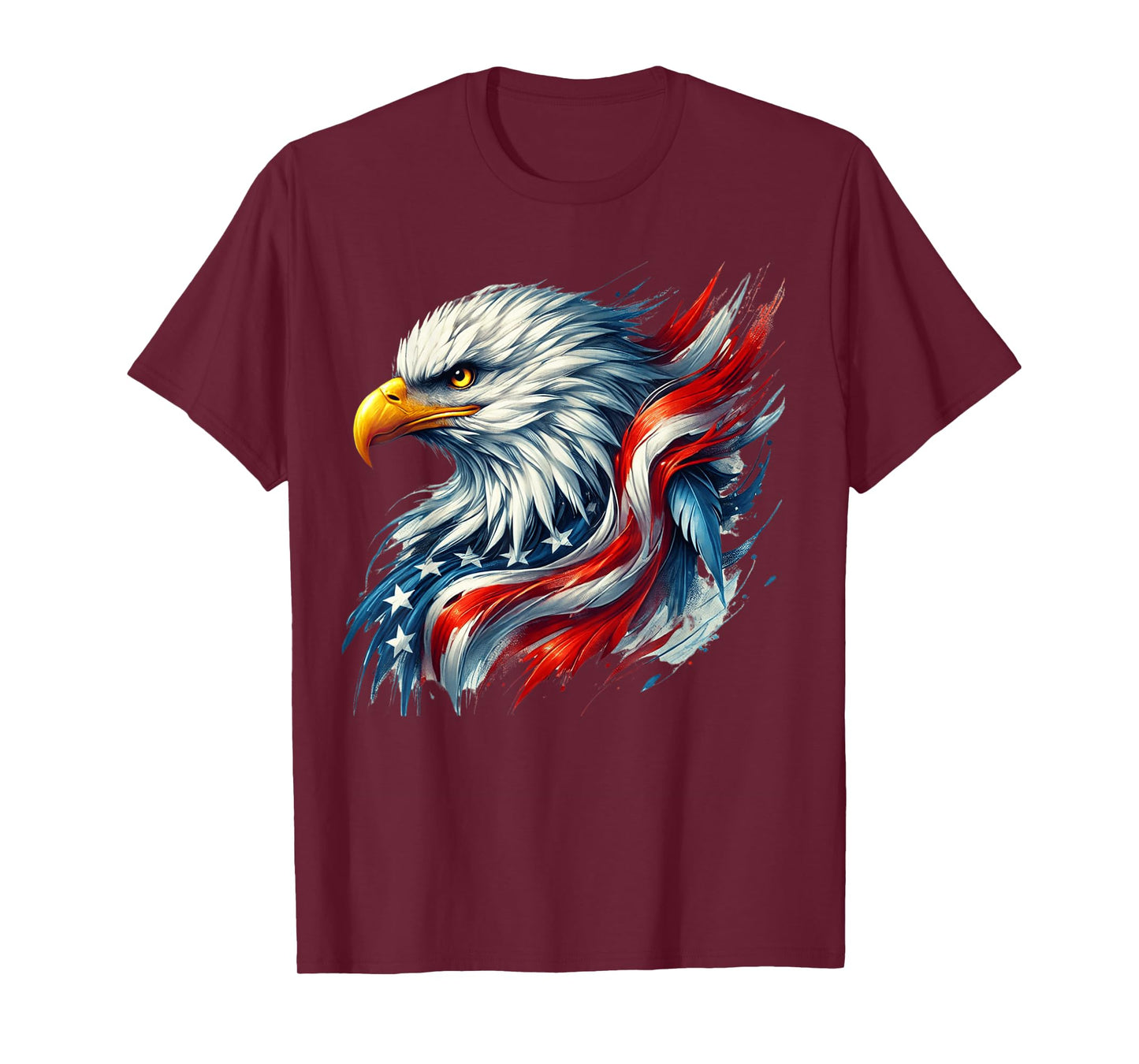 4th of July USA Flag Bald Eagle Patriotic Pride Men Boys T-Shirt