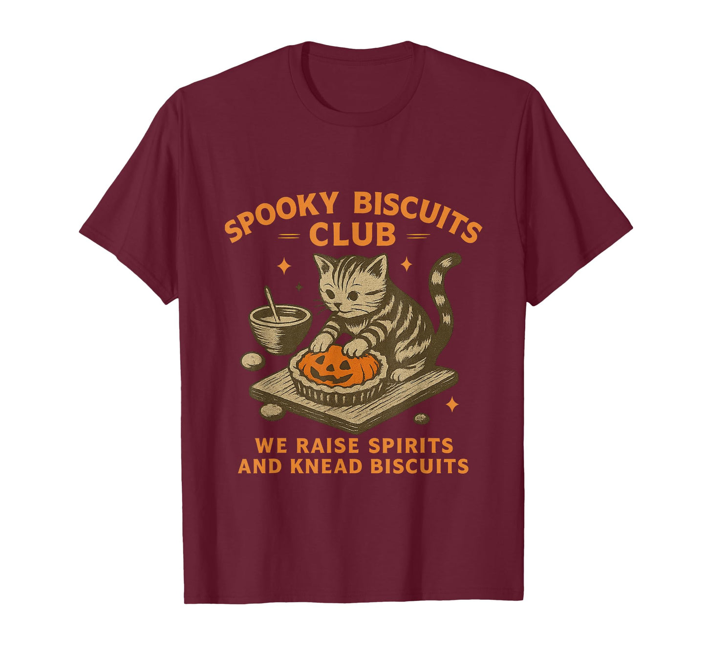 Spooky Biscuits Club Cat, Funny Cat Ghost Halloween Baking T-Shirt