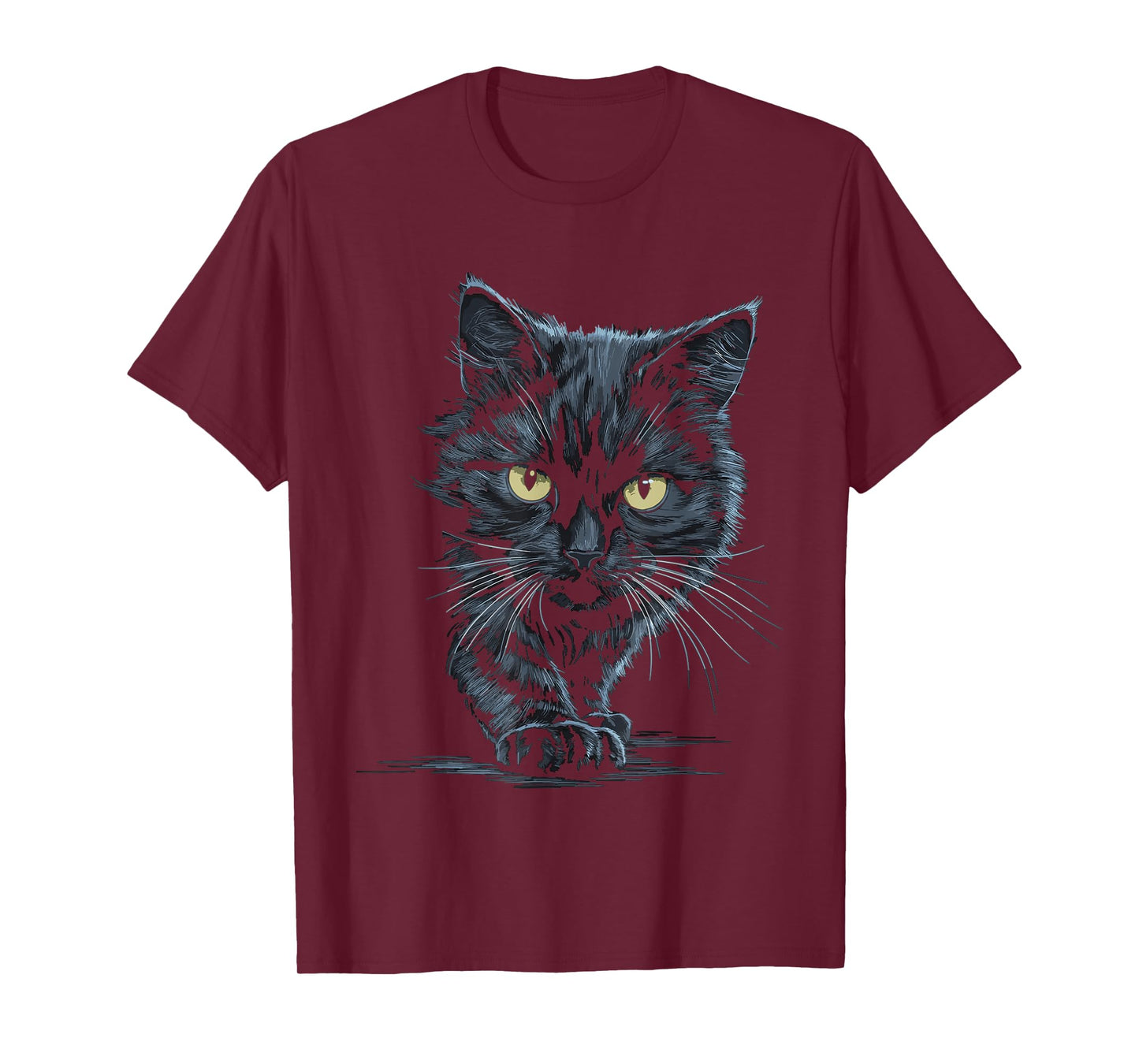 Black Cat Yellow Eyes Cute Cats T-Shirt
