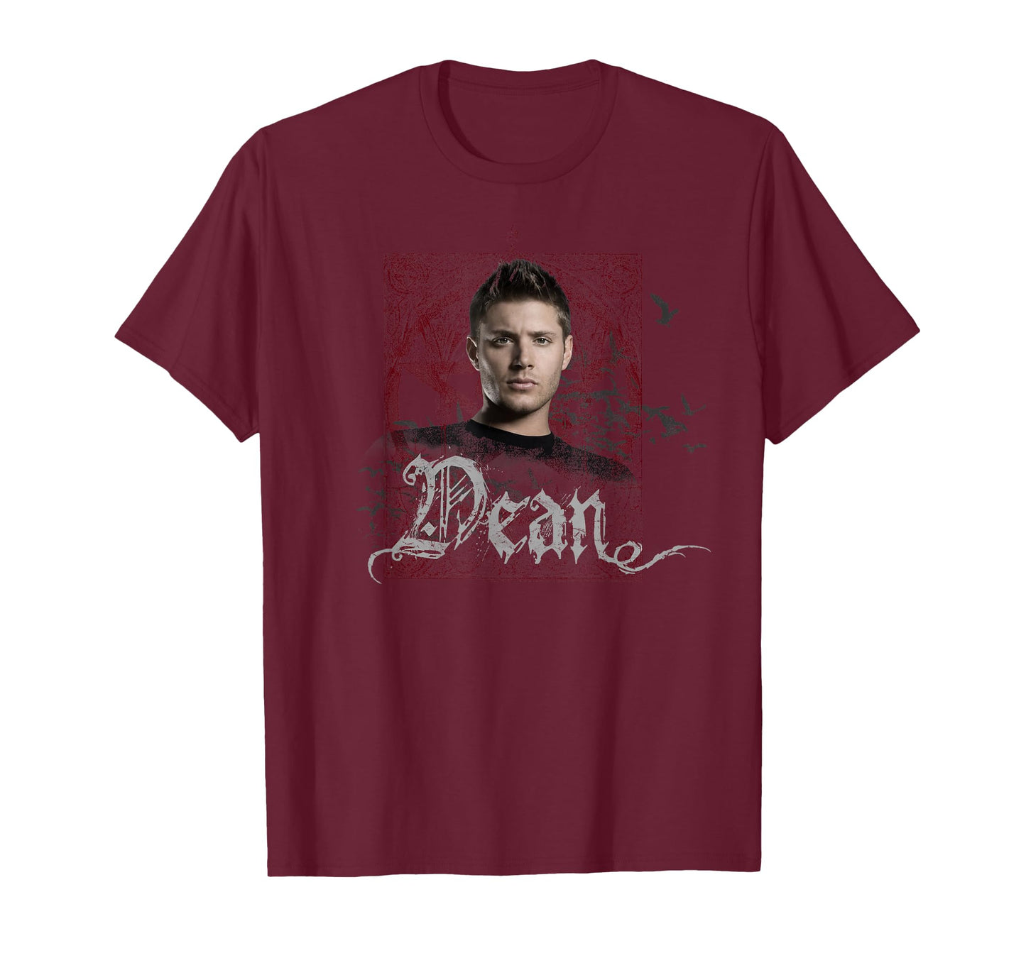 Supernatural Dean Winchester Goth Pentagram & Birds TV Show T-Shirt