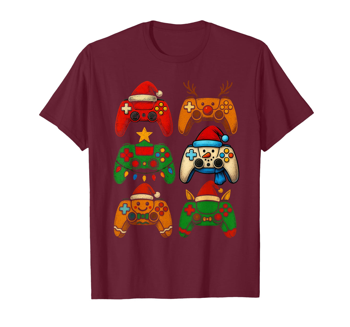 Christmas Gamer Game Controller Xmas Gaming Boys Kids Men T-Shirt