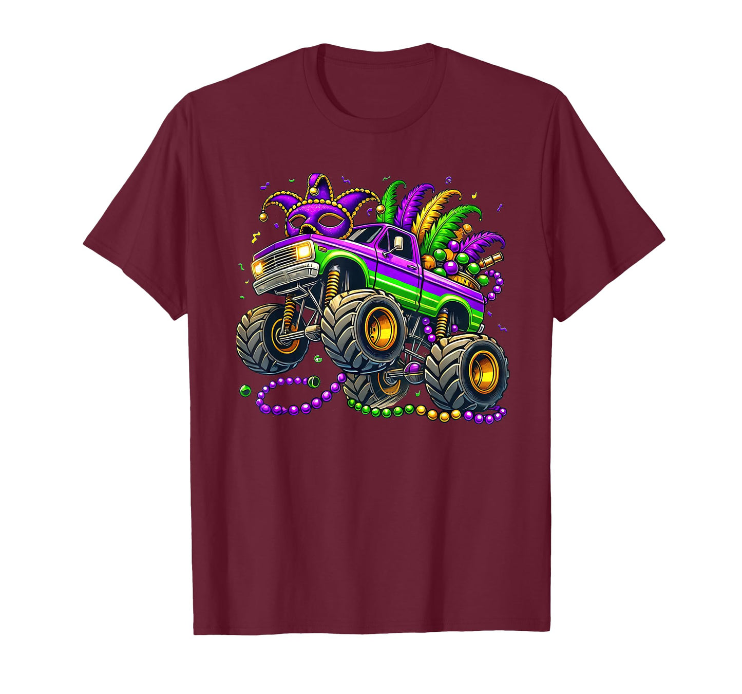 Kids Toddler Mardi Gras Monster Truck T-Shirt