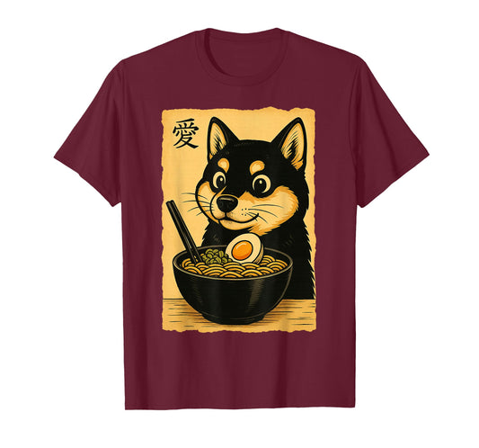 Funny Dog Ramen Graphic Japanese Kawaii Anime Dog T-Shirt