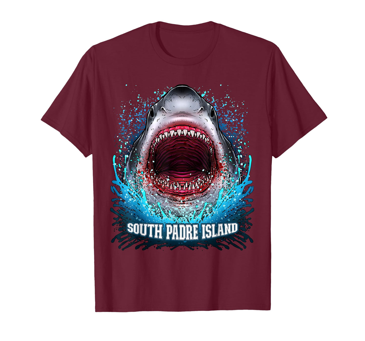 South Padre Island Texas Vacation Great White Shark Beach T-Shirt