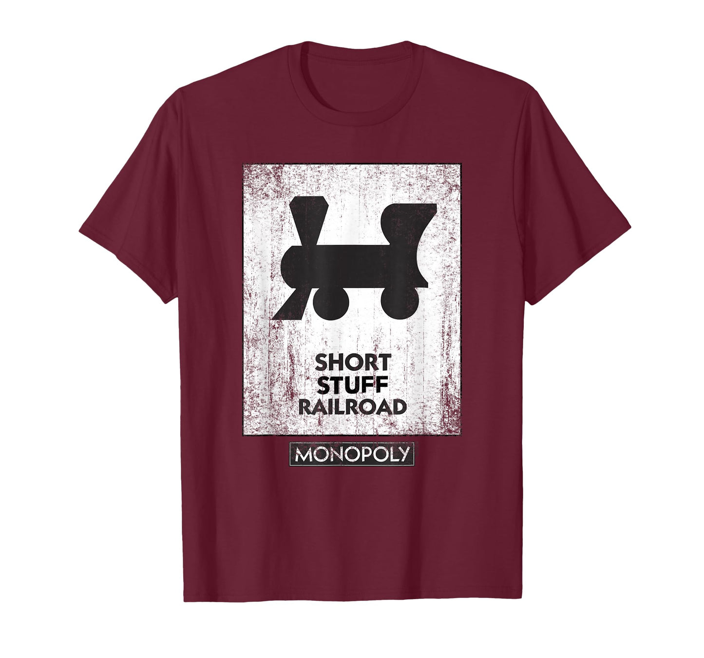 Monopoly Mr. Monopoly Short Stuff Railroad Distressed Logo T-Shirt