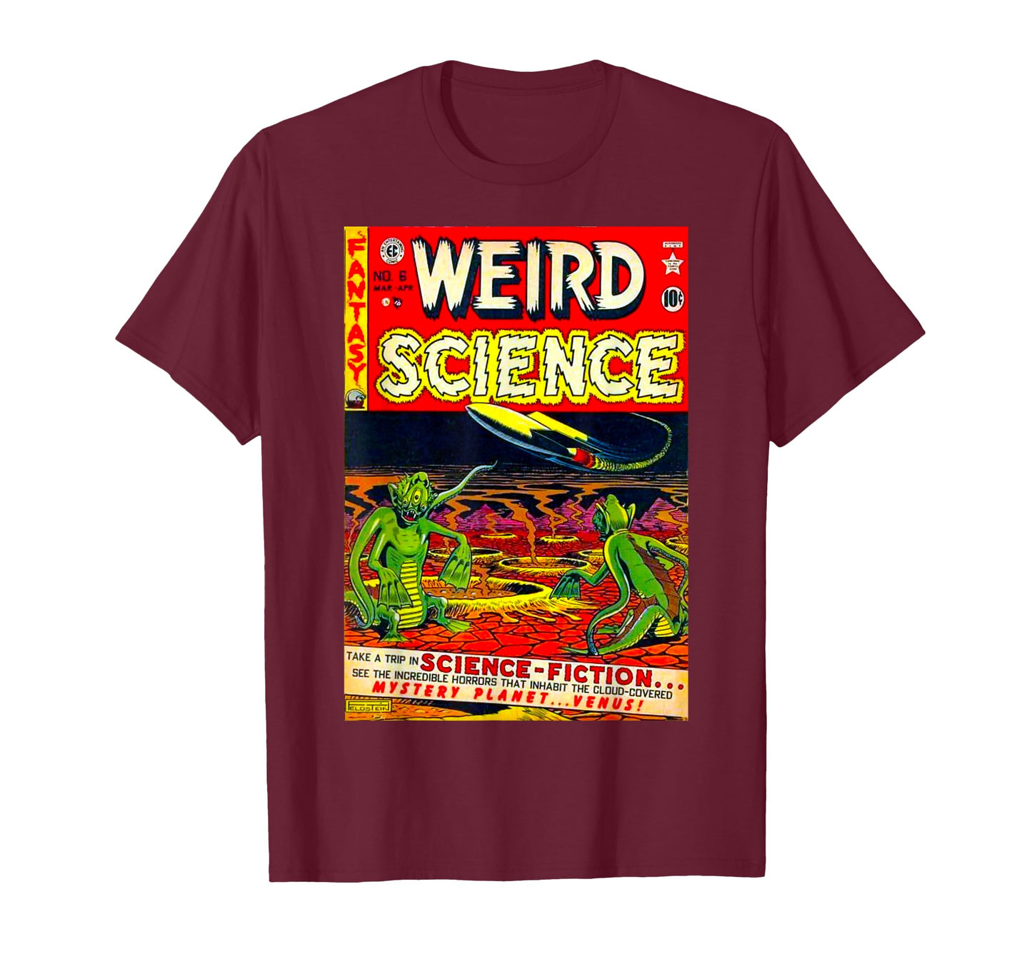 Funny Nerdy Weird Science Space Aliens Retro Comic Teacher Men Women Kids T-Shirt