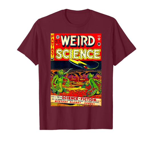 Funny Nerdy Weird Science Space Aliens Retro Comic Teacher Men Women Kids T-Shirt