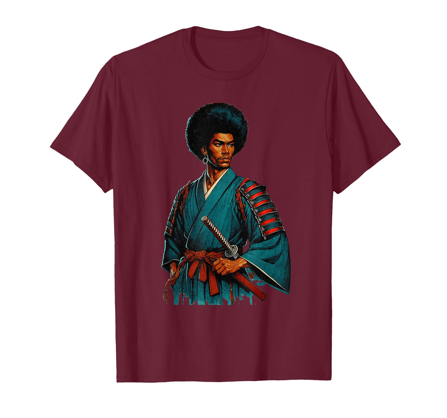 Afro American Samurai Anime Cartoon T-Shirt