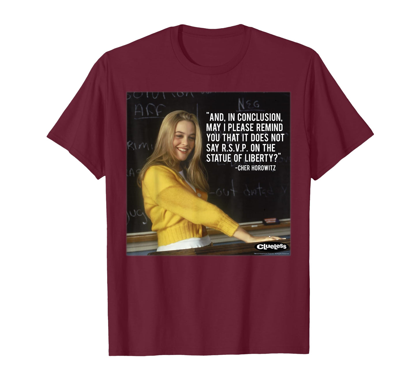 Clueless Cher Movie Quote Poster T-Shirt Small