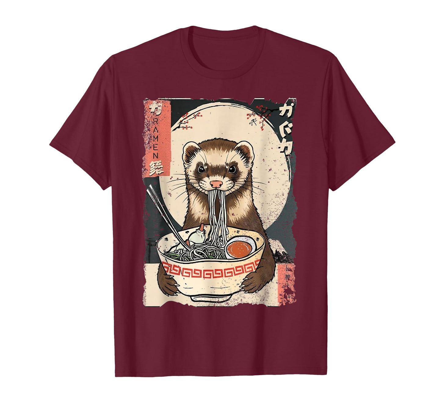 Kawaii Ferret Eating Ramen Noodles Funny Gift Men Women Kid T-Shirt