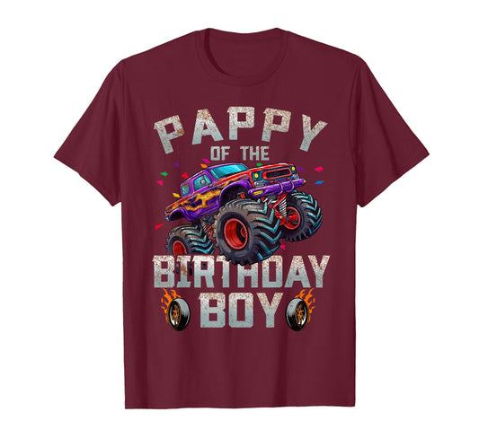 Pappy Of The Birthday Boy Monster Truck Family T-Shirt