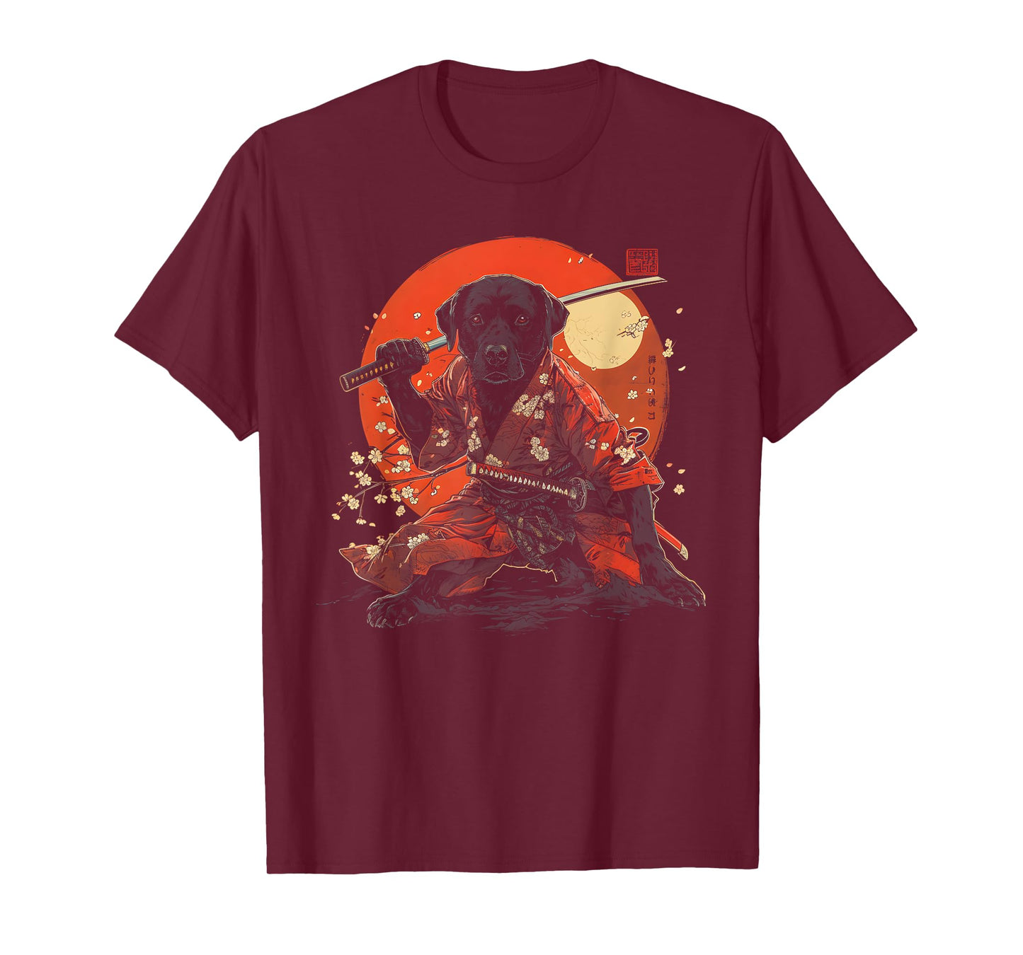 Labrador Retriever Dad Cute Japanese Anime Stuff Samurai Dog T-Shirt for Men Women Kids