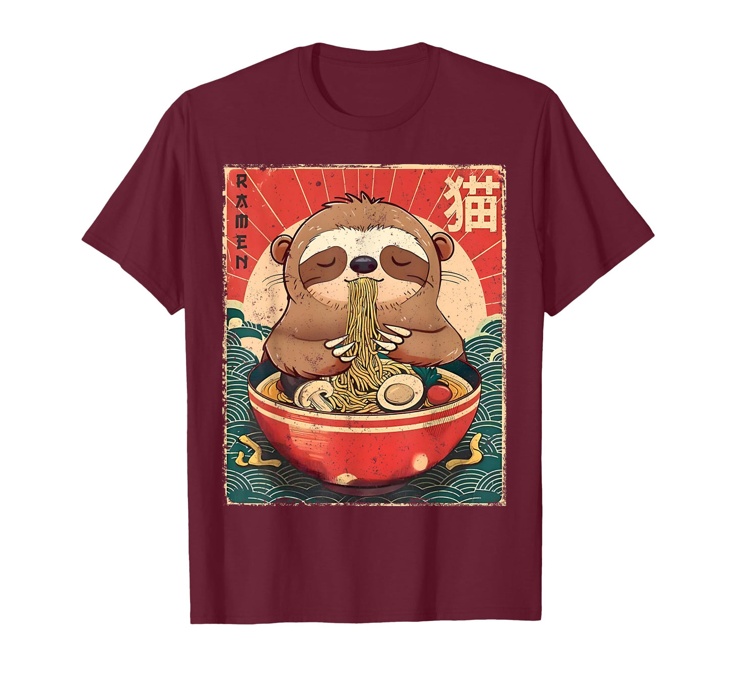 Sloth Ramen Japanese Funny Graphic Kawaii Sloths Anime Gifts T-Shirt