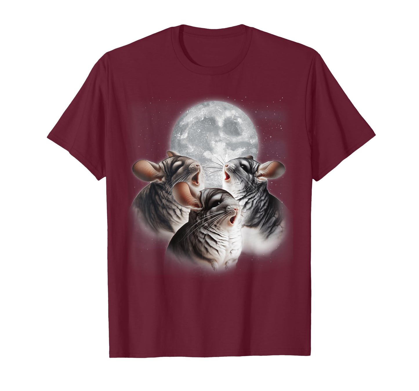 3 Chinchilla Howling At The Moon Funny Chinchilla Lover Kids T-Shirt