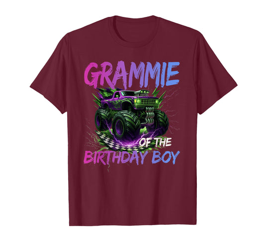 Grammie of The Birthday Boy Monster Truck Birthday T-Shirt