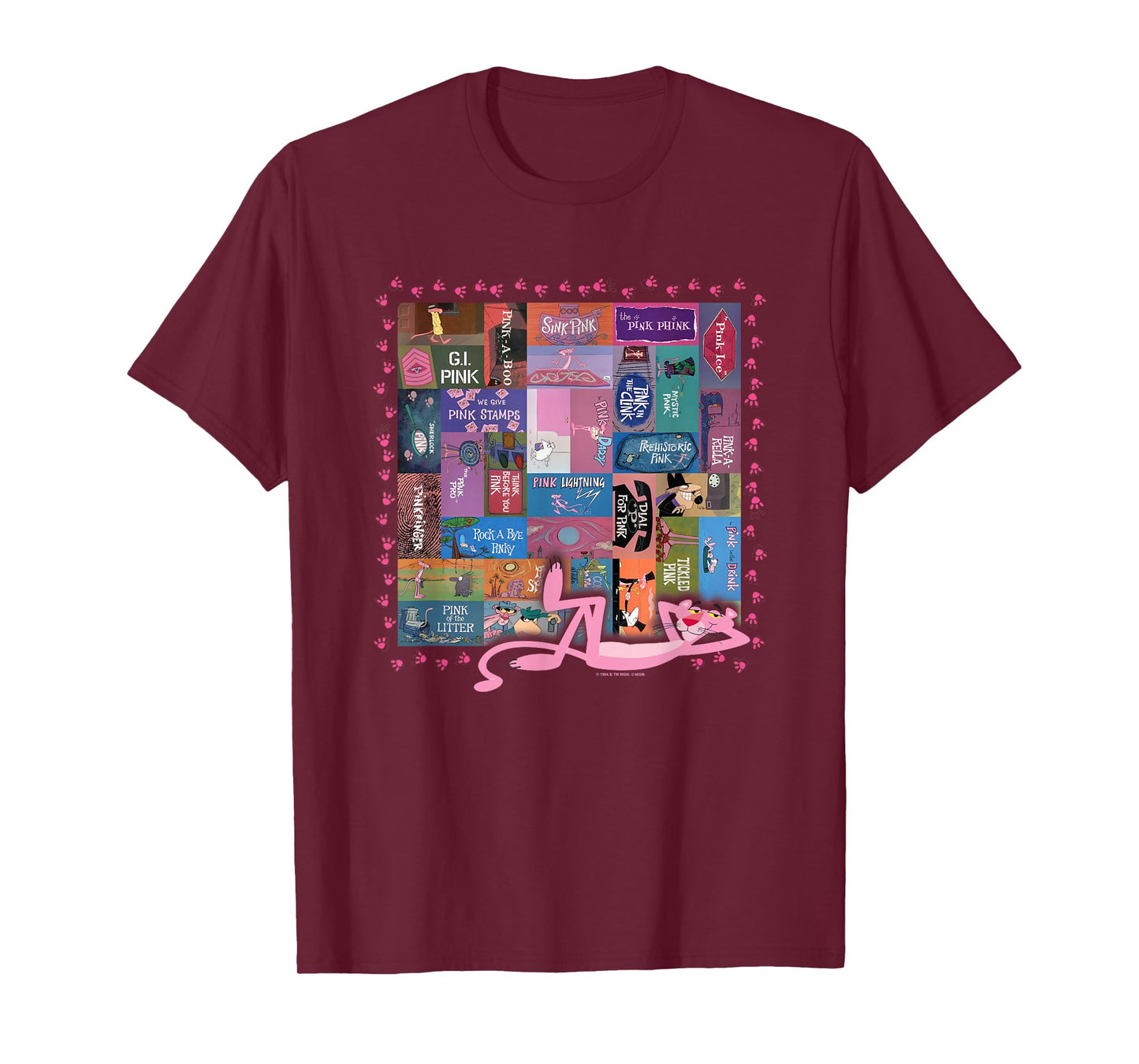 Pink Panther Vintage Titles T-Shirt Small
