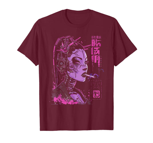 Anime Japanese Goth Cyberpunk Punk Futuristic Art T-Shirt