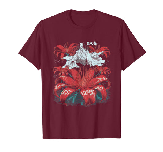Japanese Spider Lily Tshirt Anime Aesthetic Flower Higanbana T-Shirt