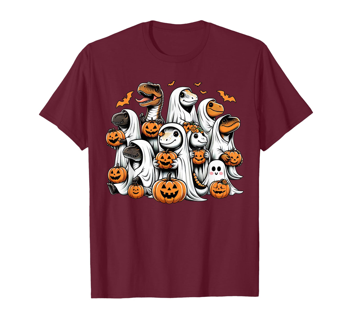 Cute Ghost Dinosaur T Rex Dressed As Ghost Funny Halloween T-Shirt