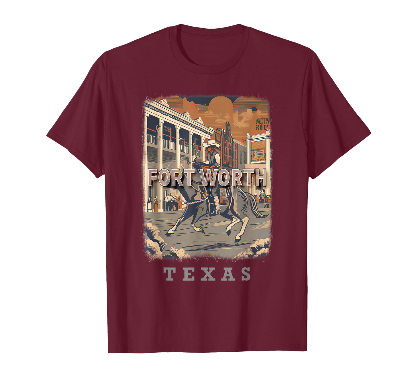 Fort Worth Texas TX Wild West Charm SD979 T-Shirt