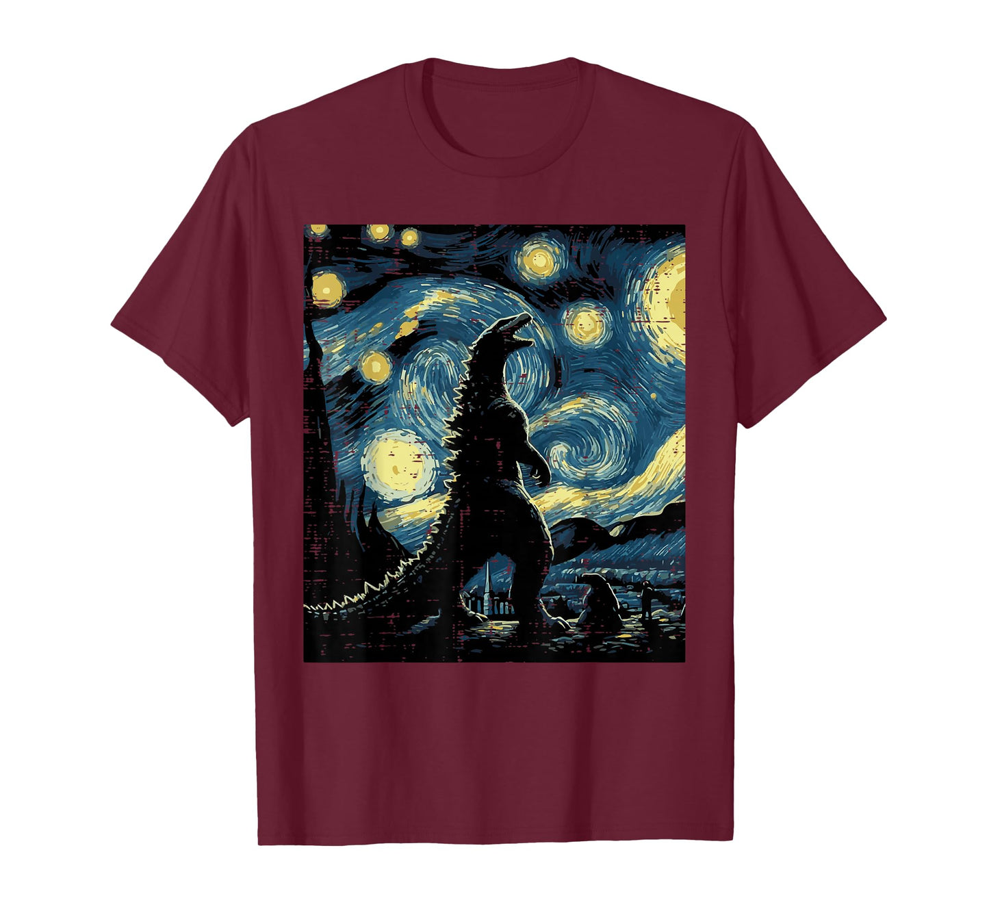 Japanese Monster Starry Night Funny Painting Men Women Kids T-Shirt