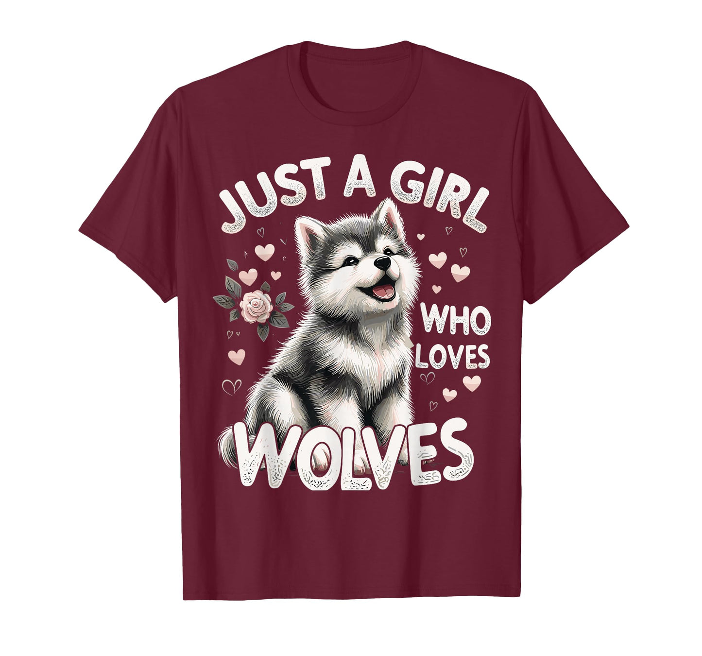 Cute Wolf Just a Girl Who Loves Wolves T-Shirt