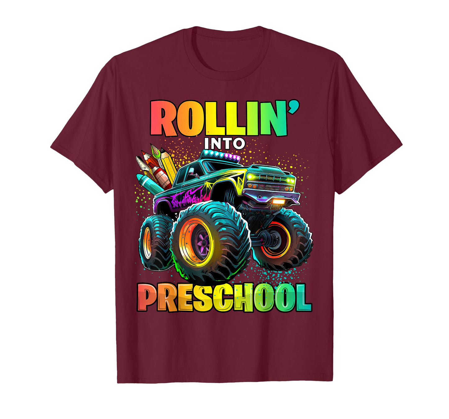 Preschool Monster Truck Back to School First Day of School T-Shirt