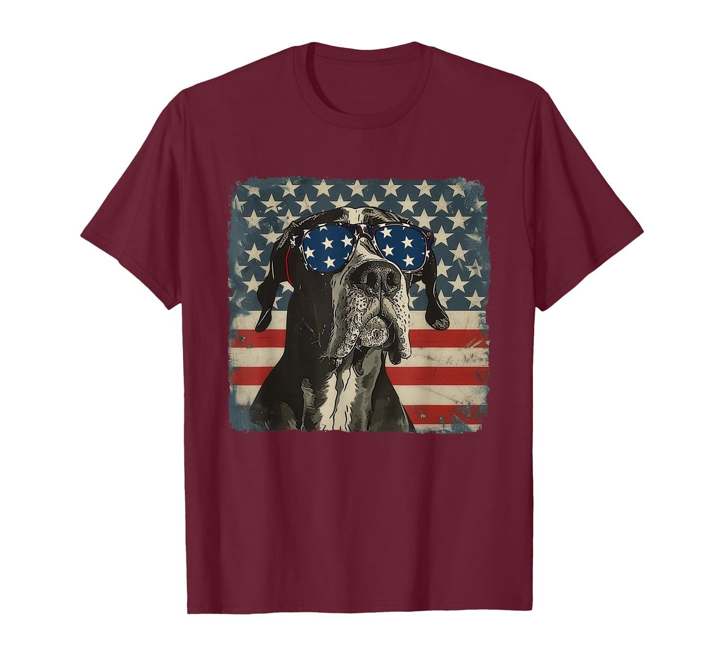 Patriotic Great Dane Dog Shirt 4th of July Women Men T-Shirt