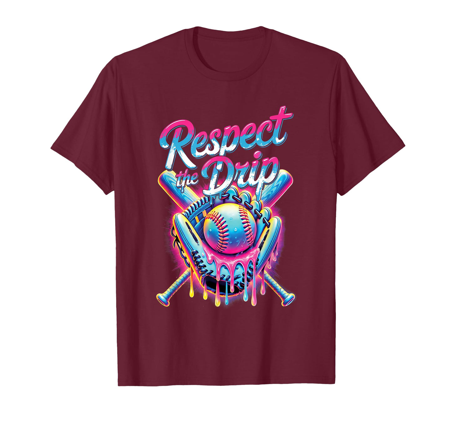 Baseball Drip Ice Cream Dripping Respect The Drip T-Shirt