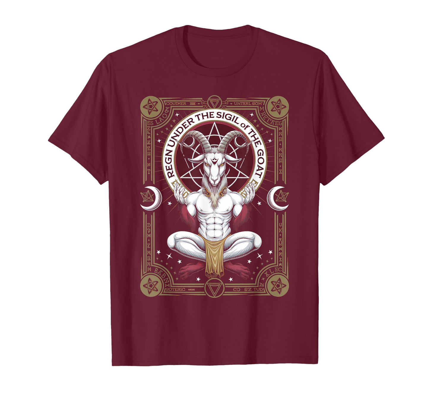 Occult Dark Art Baphomet 666 Church of Satan Satanist Goat T-Shirt