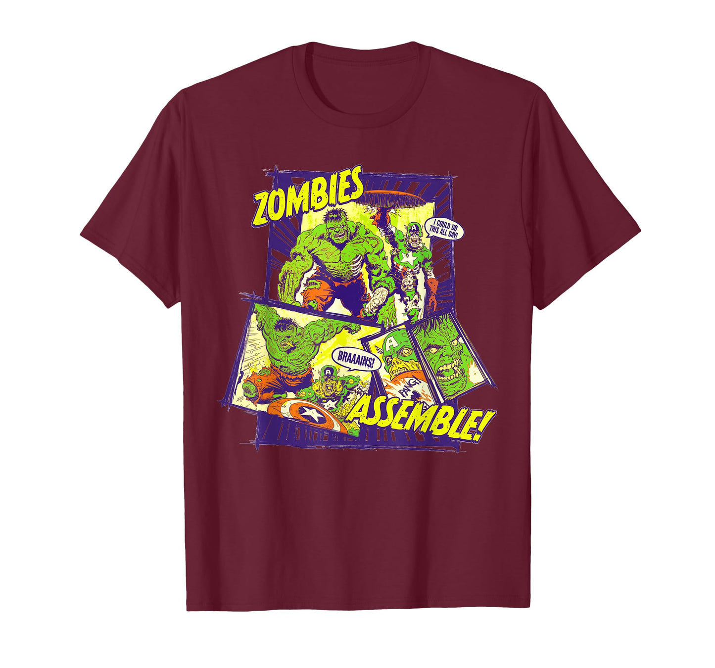Marvel Zombies Assemble Hulk and Captain America Halloween T-Shirt