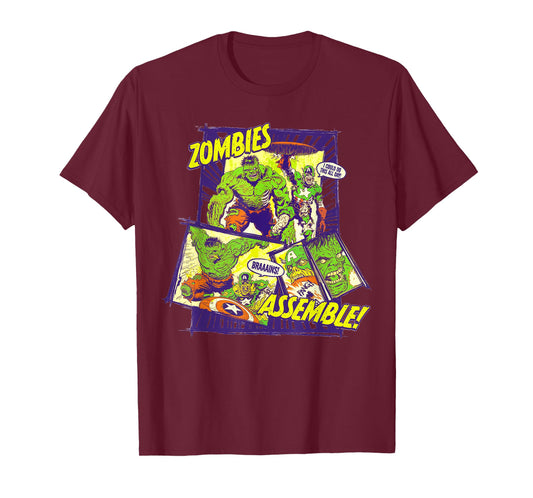 Marvel Zombies Assemble Hulk and Captain America Halloween T-Shirt