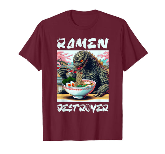 Ramen Destroyer Funny Japanese Food Ramen Lover Monster T-Shirt