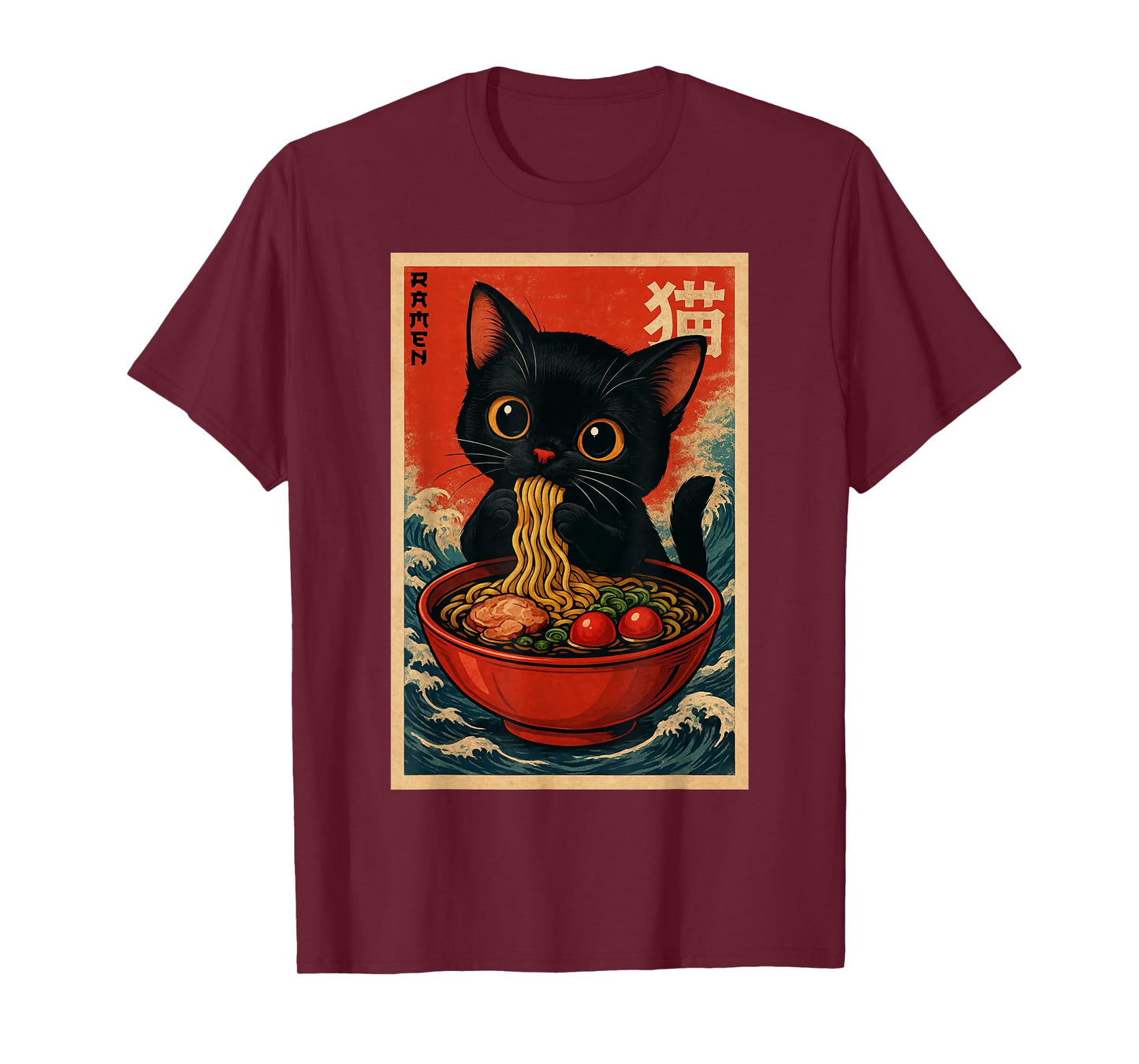 Kawaii Anime Cat Ramen Japanese Graphic Tees Men Women Teens T-Shirt