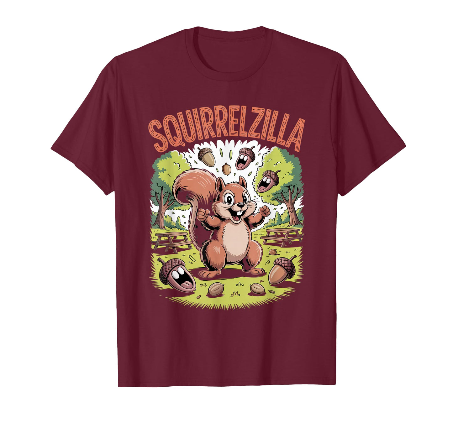 Funny Squirrelzilla Retro Comic Style Mashup T-Shirt
