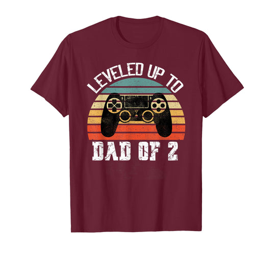 Daddy Again Leveled Up to Dad of 2 Dad T-Shirt